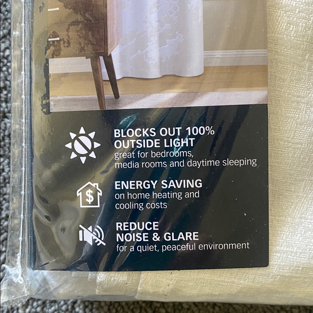LightsOut White Blackout Curtain Panel 38” x 84” - Picture 3 of 4